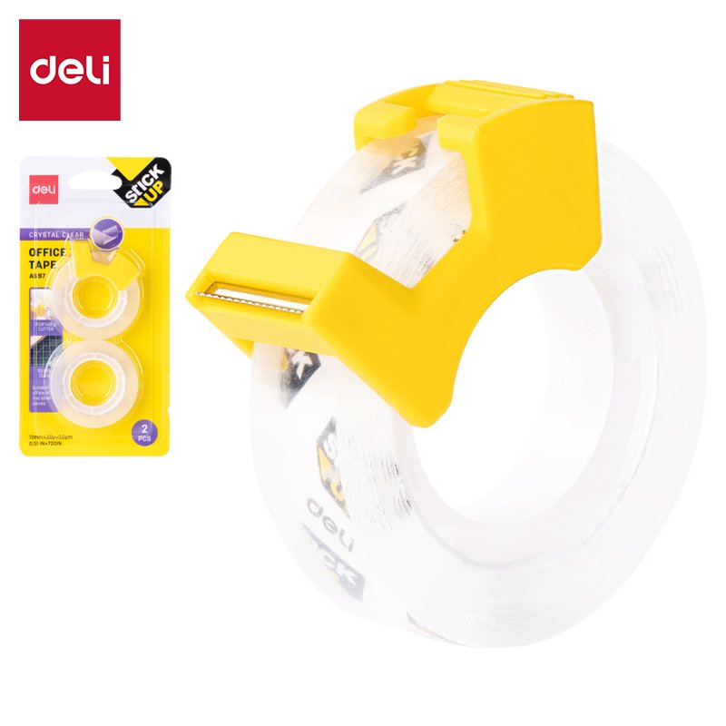 ديلي بكرة شريط لاصق - شفاف - 30 يارد - عرض 12 مم - مع مقبض للتحكم والقطع - EA697